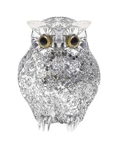 Black owl with glitter