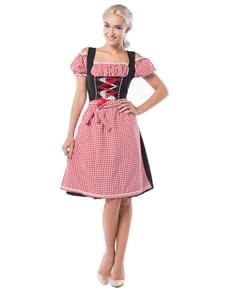 Oktoberfest Dirndl rot-schwarz für Damen
