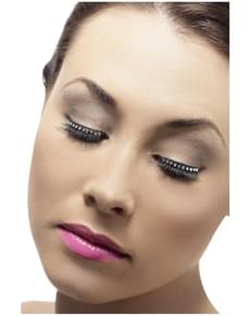 Ciglia nere con strass