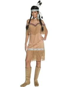Costume da donna indiana del Far West con frange