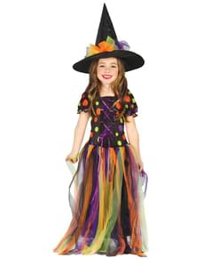 Disfraz de Bruja Círculos de Colores para niña