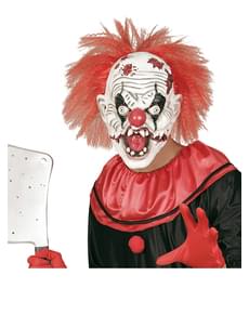 Crazy Zombie Clown Mask with Hair
