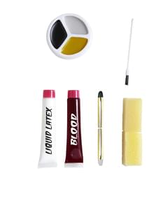 Pelottava zombie-maskeeraussetti