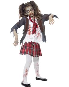 Costume zombie étudiant pour fille