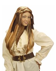 Parrucca da pirata caraibica con nastri