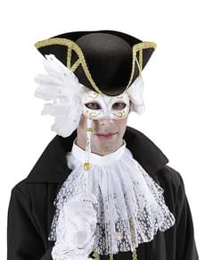 Masque vénitien blanc avec branche