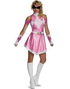 Rosa Mighty Morphin Power Rangers Damekostyme Kjole