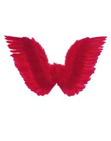 Rote Flügel mit Federn für Damen