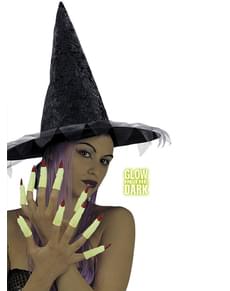 Doigts fluorescents ongles longs