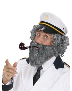 Grey sailor beard with moustache for a man