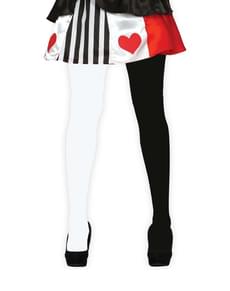 Schwarz-weiße Strumpfhose für Damen