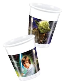 Conjunto de 8 copos Star Wars & Heroes