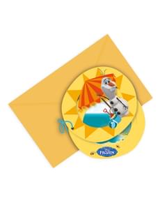 Set de 6 invitaciones Olaf Summer