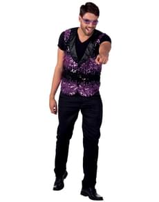 Gilet violet paillettes homme
