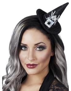 Mini chapeau sorcière araignée femme
