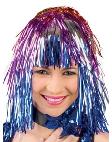 Perruque multicolore fête adulte