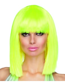 Neon gelbe Dance Perücke für Damen