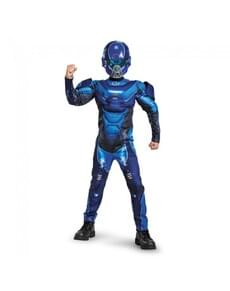 Costume Blue Spartan musclé enfant