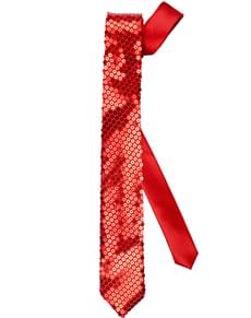 Rote Pailletten Krawatte für Erwachsene
