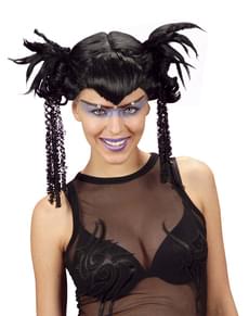 Parrucca manga mora con codini per donna