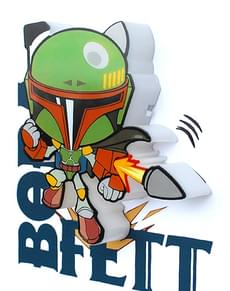 Lampada da muro 3D Boba Fett cartoon Star Wars