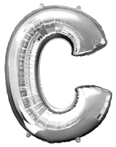 Silver Letter C Balloon
