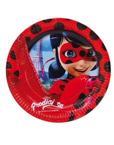 Set de 8 platos Las aventuras de Ladybug 23 cm