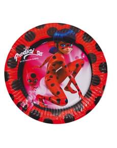 Set de 8 platos Las aventuras de Ladybug 18 cm