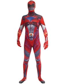 Rød Power Ranger Film Morphsuit Kostyme for Voksne