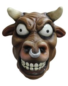 Wütender Stier Latex-Maske für Erwachsene