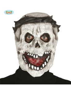 Maske Totenkopf mit Dornenkrone aus Latex für Erwachsene