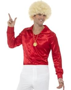 Rotes Satin-Hemd für Männer