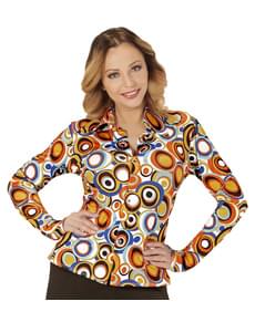 Chemise retro bulles années 70 femme